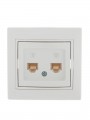 Розетка телефонная 2-м СП Mira RJ11 бел./бел. LEZARD 701-0202-138 701-0202-138
