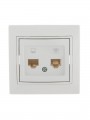 Розетка компьютерная + телефонная 2-м СП Mira RJ45 + RJ11 бел./бел. LEZARD 701-0202-143 701-0202-143