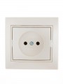 Розетка 1-м СП Mira 16А IP20 без заземл. со вставкой керамика жемчуж./бел. перламутр. LEZARD 701-3030-121 701-3030-121
