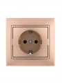 Розетка 1-м СП Mira 16А IP20 с заземл. со вставкой керамика свет. корич. перламутр. LEZARD 701-3131-122 701-3131-122