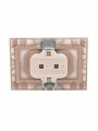 Розетка 2-м СП Mira 16А IP20 без заземл. со вставкой керамика свет. корич. перламутр. LEZARD 701-3131-128 701-3131-128