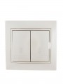 Переключатель проходной 2-кл. СП Mira 10А со вставкой жемчуж./бел. перламутр. LEZARD 701-3030-106 701-3030-106
