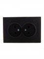 Розетка 2-м СП Mira 16А IP20 без заземл. со вставкой керамика черн. бархат LEZARD 701-4242-128 701-4242-128