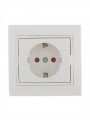 Розетка 1-м СП Mira 16А IP20 с заземл. защ. шторки с бел. вставкой керамика бел. LEZARD 701-0202-124 701-0202-124