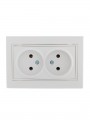 Розетка 2-м СП Mira 16А IP20 без заземл. с бел. вставкой керамика бел. LEZARD 701-0202-128 701-0202-128