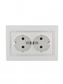 Розетка 2-м СП Mira 16А IP20 с заземл. с бел. вставкой керамика бел. LEZARD 701-0202-127 701-0202-127