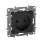 Розетка 1-м СП Etika 16А IP31 250В 2P без заземл. защ. шторки немецк. стандарт винт. клеммы механизм антрацит Leg 672634 672634