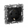 Розетка 1-м СП Etika 16А IP31 250В 2P+E с заземл. защ. шторки немецк. стандарт винт. клеммы механизм антрацит Leg 672622 672622