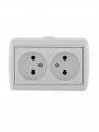 Розетка 2-м ОП Nata 16А IP20 без заземл. керамика бел. LEZARD 710-0200-128 710-0200-128