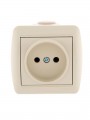 Розетка 1-м ОП Nata 16А IP20 без заземл. керамика крем. LEZARD 710-0300-121 710-0300-121