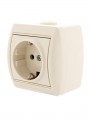 Розетка 1-м ОП Nata 16А IP20 с заземл. керамика крем. LEZARD 710-0300-122 710-0300-122