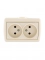 Розетка 2-м ОП Nata 16А IP20 без заземл. керамика крем. LEZARD 710-0300-128 710-0300-128