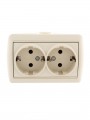 Розетка 2-м ОП Nata 16А IP20 с заземл. керамика крем. LEZARD 710-0300-127 710-0300-127