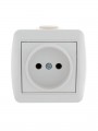 Розетка 1-м ОП Nata 16А IP20 без заземл. керамика бел. LEZARD 710-0200-121 710-0200-121