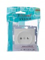 Розетка 1-м СП Vesna без заземл. ПБТ механизм бел. LEZARD 742-0288-121B 742-0288-121B