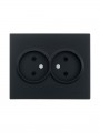Розетка 2-м СП VESNA без заземл. ПБТ черн. бархат LEZARD 742-4200-128B 742-4200-128B
