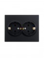 Розетка 2-м СП VESNA с заземл. ПБТ черн. бархат LEZARD 742-4200-127B 742-4200-127B