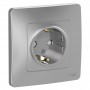 Розетка 1-м СП Blanca 16А IP20 250В с заземл. защ. шторки алюм. SE BLNRS001113 BLNRS001113