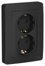 Розетка 2-м СП Blanca 16А IP20 250В с заземл. защ. шторки антрацит SE BLNRS001126 BLNRS001126
