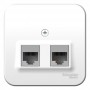 Розетка компьютерная 2-м ОП Blanca RJ45 кат.5E с изолир. пластиной бел. SE BLNIA045451 BLNIA045451