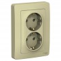 Розетка 2-м СП Blanca 16А IP20 250В с заземл. без защ. шторок беж. SE BLNRS001027 BLNRS001027
