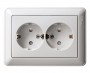 Розетка 2-м СП W59 16А IP20 с заземл. защ. шторки в сборе бел. SE RS16-255-18 RS16-255-18