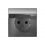 Розетка ArtGallery 16А IP20 с заземл. защ. шторки с крышкой механизм сталь SE GAL000946 GAL000946