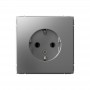 Розетка ArtGallery 16А с заземл. механизм сталь SE GAL000943 GAL000943