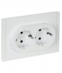 Розетка 2-м СП FORTE&PIANO FP223 16А с заземл. защ. шторки безвинт. крепл. бел. IEK FP-R24-16-1-K01 FP-R24-16-1-K01