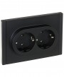 Розетка 2-м СП FORTE&PIANO FP124 16А с заземл. без защ. шторок безвинт. крепл. черн. IEK FP-R21-16-1-K02 FP-R21-16-1-K02