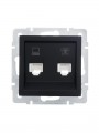 Розетка компьютерная + телефонная 1-м СП Vesna механизм черн. бархат LEZARD 742-4288-143 742-4288-143