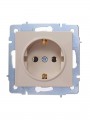 Розетка 1-м СП Vesna с заземл. ПБТ механизм крем. LEZARD 742-0388-122B 742-0388-122B