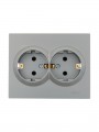 Розетка 2-м СП VESNA с заземл. ПБТ платина LEZARD 742-3500-127B 742-3500-127B