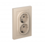 Розетка 2-м. AtlasDesign 16А с заземл. со шторками в сборе песочн. SE ATN001226 ATN001226