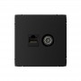 Розетка компьютерная + телевизионная 2-м ArtGallery RJ45 + TV кат.5E карбон SE GAL001089 GAL001089