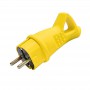Вилка электрическая 1ф 16А 250В IP44 однофазная с ушком каучук желт. Universal 3080 3080