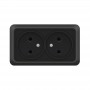 Розетка 2-м ОП Олимп 16А IP20 без заземл. черн. Universal 2215 2215