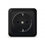 Розетка 1-м ОП Олимп 16А IP20 с заземл. черн. Universal 2227 2227