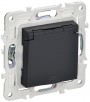 Розетка 1-м SKANDY 16А IP44 с заземл. защ. шторки с крышкой SK-R11G графит IEK SK-R16-16-44-K53 SK-R16-16-44-K53