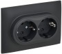 Розетка 2-м SKANDY 16А с заземл. защ. шторки в сборе SK-R07G графит IEK SK-R24-16-K53-F SK-R24-16-K53-F