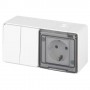 Блок розетка с выключателем Эксперт 11-7502-01 двойн. IP55 16A(10AX)-250В ОУ белый Эра Б0063270 Б0063270