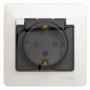 Розетка 1-м СП Glossa 16А IP44 с заземл. защ. шторки с крышкой в сборе перламутр. SE GSL000648 GSL000648