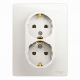 Розетка 2-м СП Glossa 16А IP20 с заземл. в сборе перламутр. SE GSL000624 GSL000624