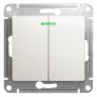 Выключатель 2-кл. СП Glossa 10А IP20 (сх. 5а) 10AX с подсветкой механизм перламутр. SE GSL000653 GSL000653