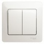 Выключатель 2-кл. СП Glossa 10А IP20 (сх. 5) 10AX в сборе перламутр. SE GSL000652 GSL000652