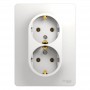 Розетка 2-м СП Glossa 16А IP20 с заземл. в сборе бел. SE GSL000124 GSL000124