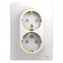 Розетка 2-м СП Glossa 16А IP20 с заземл. защ. шторки в сборе бел. SE GSL000126 GSL000126