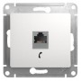 Розетка телефонная 1-м СП Glossa RJ11 механизм бел. SE GSL000181T GSL000181T