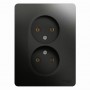 Розетка 2-м СП Glossa 16А IP20 без заземл. в сборе антрацит SE GSL000720 GSL000720
