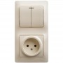 Блок комбинированный Glossa (розетка + 2-кл. выкл. с подсветкой) беж. SE GSL000273 GSL000273